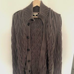 Burberry London Gray Knit Cardigan XL